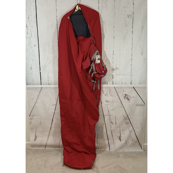 Marmot NanoWave 45 Red Mummy Sleeping Bag Regular 6 FT Left Zip Camping Travel